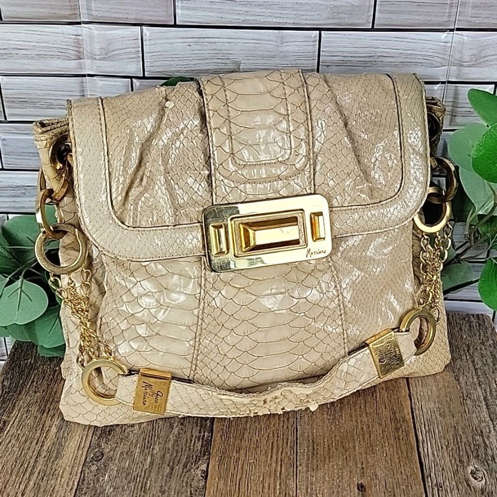 Guess by Marciano faux leather python shoulder bag